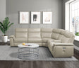 Maroni Taupe Leather 6-Piece Modular Power Reclining Sectional by Homelegance at Eve Furniture