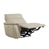 Maroni Taupe Leather 6-Piece Modular Power Reclining Sectional by Homelegance at Eve Furniture