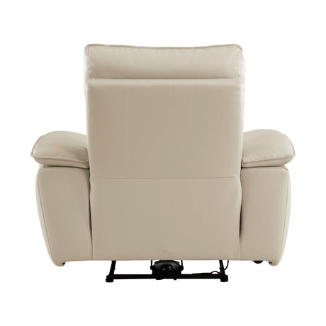 Maroni Taupe Leather Power Reclining Chair by Homelegance at Eve Furniture
