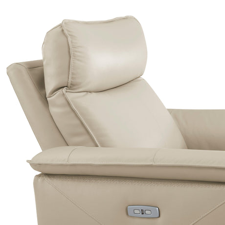 Maroni Taupe Leather Power Reclining Chair by Homelegance at Eve Furniture