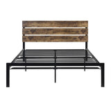 Marshall Brown Metal and Wood Twin Panel Bed by Homelegance at Eve Furniture
