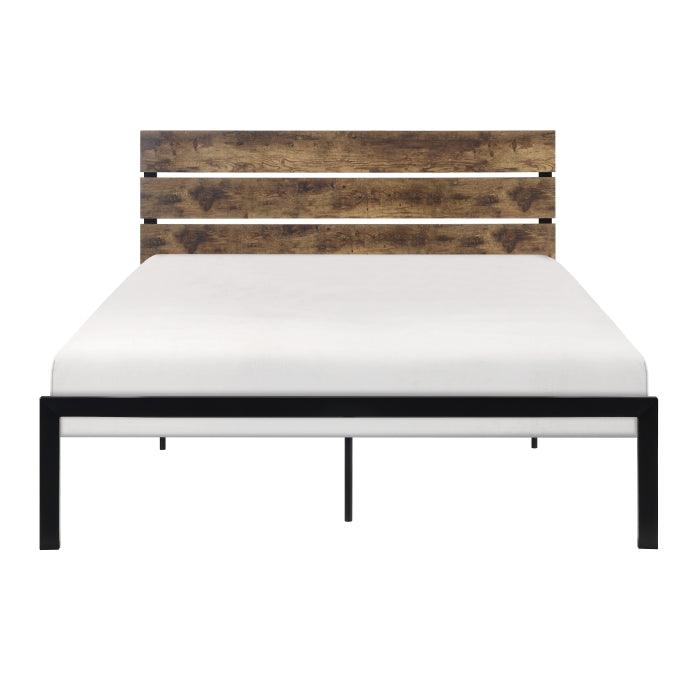 Marshall Brown Metal and Wood Twin Panel Bed by Homelegance at Eve Furniture