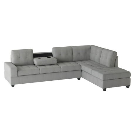 Maston Light Gray Reversible Sectional by Homelegance at Eve Furniture