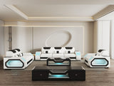 Matrix White/Black Italian Leather Living Room Set by New Era Innovations at Eve Furniture