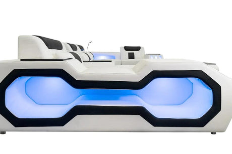 Matrix White/Black Italian Leather Sectional by New Era Innovations at Eve Furniture