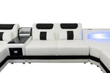 Matrix White/Black Italian Leather Sectional by New Era Innovations at Eve Furniture