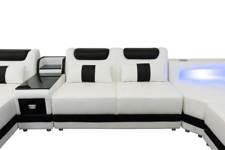 Matrix White/Black Italian Leather Sectional by New Era Innovations at Eve Furniture