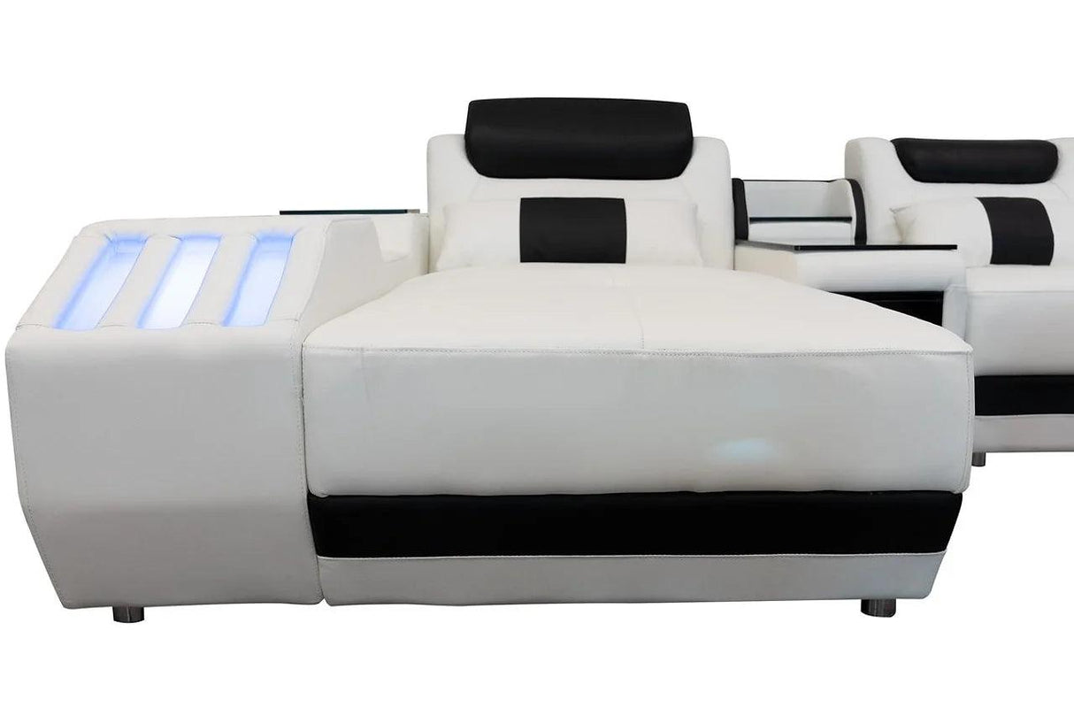 Matrix White/Black Italian Leather Sectional by New Era Innovations at Eve Furniture