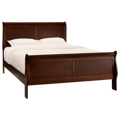Mayville Brown Cherry Sleigh Bedroom Set by Homelegance at Eve Furniture