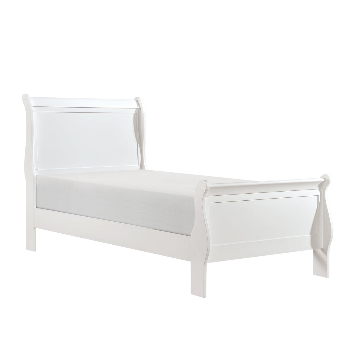 Mayville White Twin Sleigh Bed by Homelegance at Eve Furniture