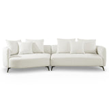 McKenzie Mid-century Modern Boucle Sectional Sofa Ivory / Left