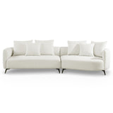 McKenzie Mid-century Modern Boucle Sectional Sofa Ivory / Right