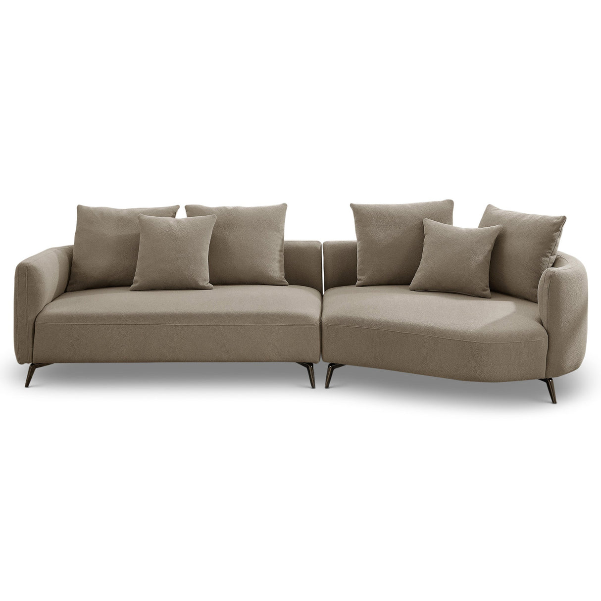 McKenzie Mid-century Modern Boucle Sectional Sofa Mocha / Left