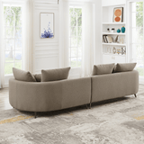 McKenzie Mid-century Modern Boucle Sectional Sofa Mocha / Left