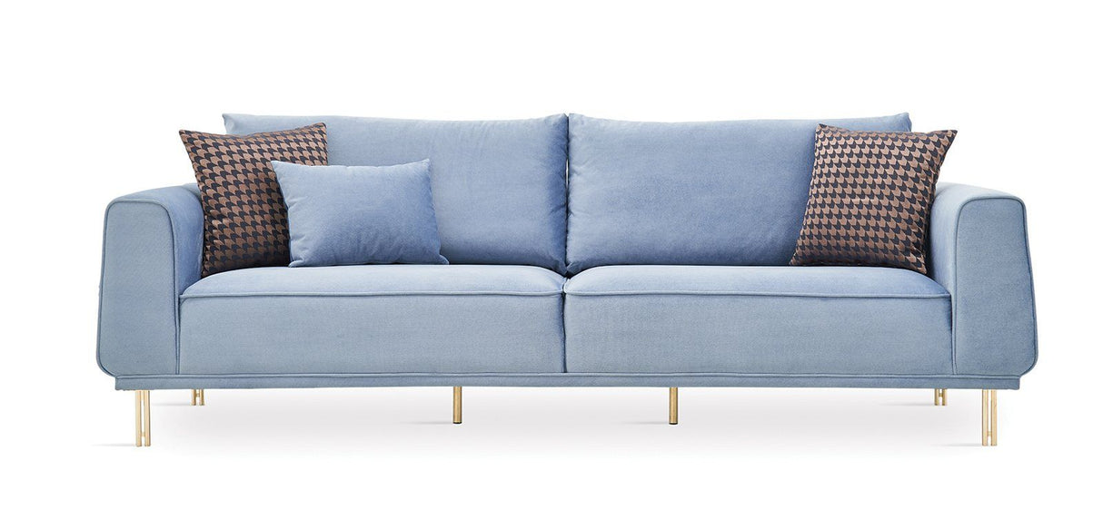3 seater blue sofa