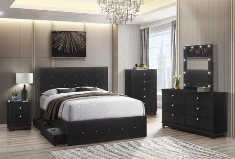 Midnight Black Platform Bedroom Set by New Era Innovations at Eve Furniture