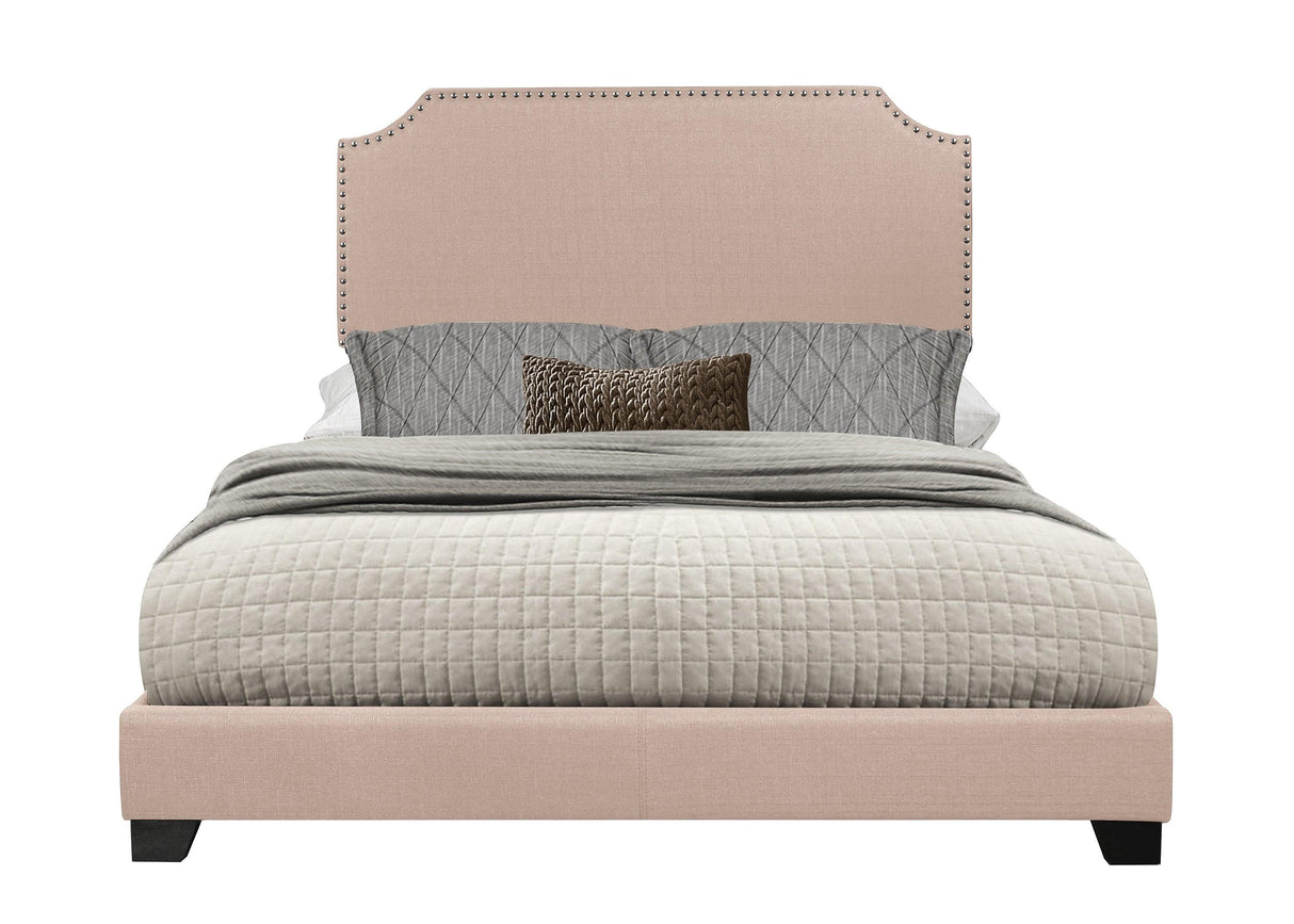 Miranda Beige Queen Upholstered Bed by Homelegance at Eve Furniture