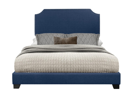 Miranda Blue King Upholstered Bed by Homelegance at Eve Furniture