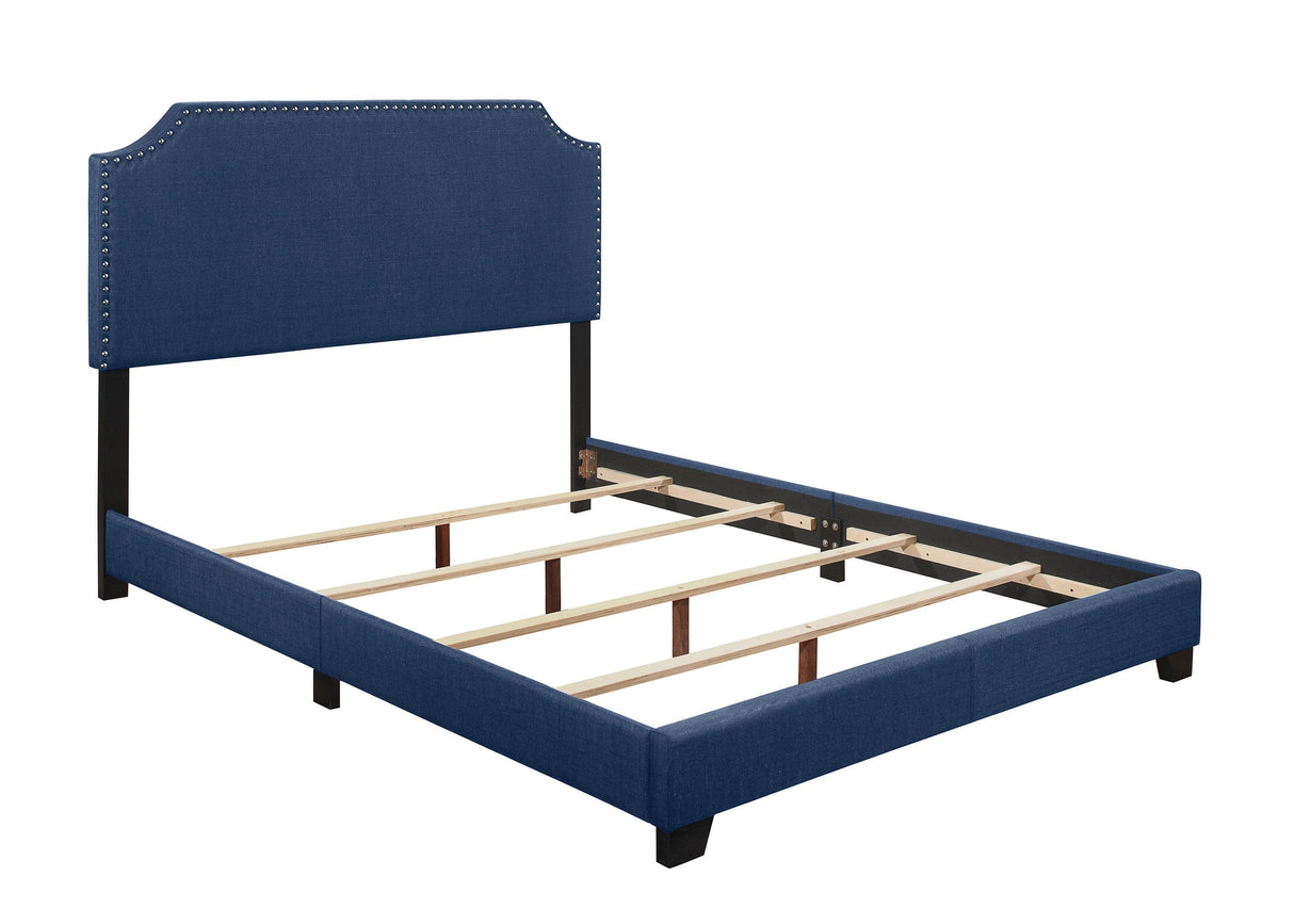 Miranda Blue Queen Upholstered Bed by Homelegance at Eve Furniture