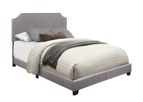 Miranda Gray Queen Upholstered Bed by Homelegance at Eve Furniture