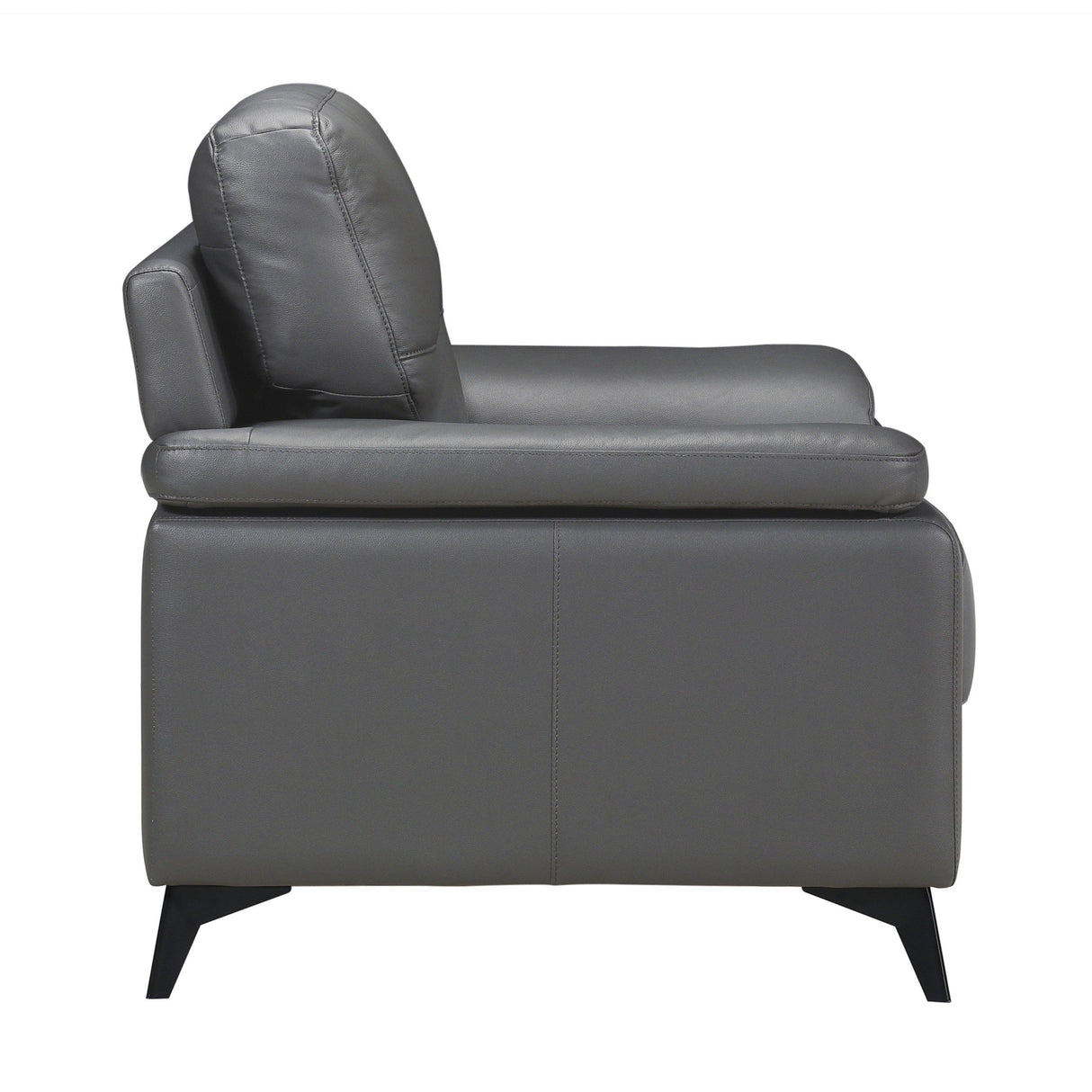 Mischa Dark Gray Top-Grain Leather Chair by Homelegance at Eve Furniture