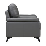 Mischa Dark Gray Top-Grain Leather Chair by Homelegance at Eve Furniture