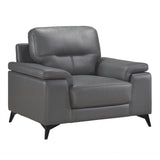 Mischa Dark Gray Top-Grain Leather Chair by Homelegance at Eve Furniture