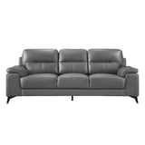 Mischa Dark Gray Top-Grain Leather Living Room Set by Homelegance at Eve Furniture