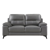 Mischa Dark Gray Top-Grain Leather Living Room Set by Homelegance at Eve Furniture