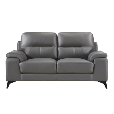 Mischa Dark Gray Top-Grain Leather Living Room Set by Homelegance at Eve Furniture