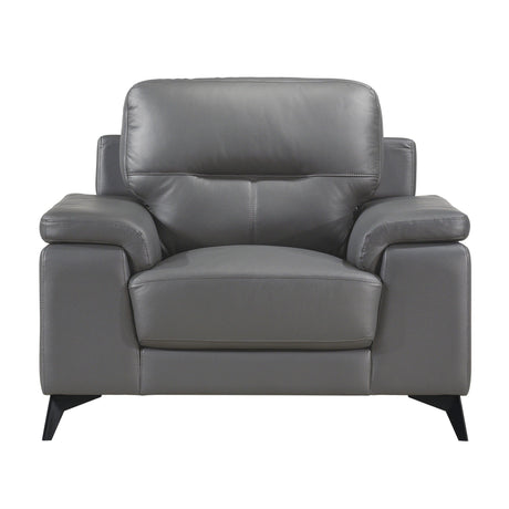 Mischa Dark Gray Top-Grain Leather Living Room Set by Homelegance at Eve Furniture