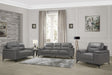 Mischa Dark Gray Top-Grain Leather Living Room Set by Homelegance at Eve Furniture