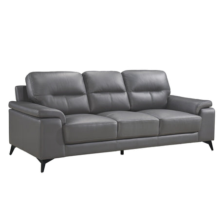 Mischa Dark Gray Top-Grain Leather Sofa by Homelegance at Eve Furniture
