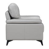 Mischa Silver Grain Top Grain Leather Chair by Homelegance at Eve Furniture