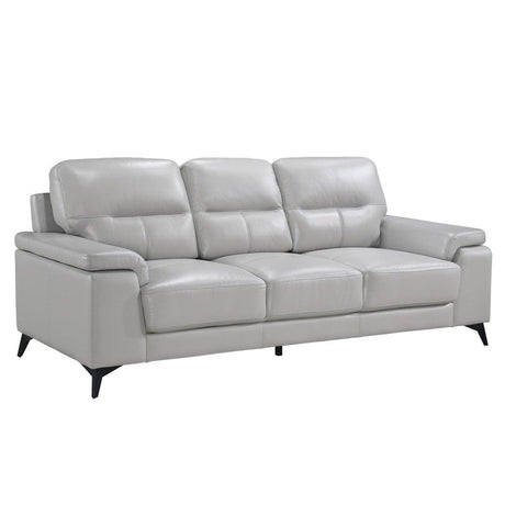 Mischa Silver Grain Top Grain Leather Sofa by Homelegance at Eve Furniture