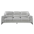 Mischa Silver Grain Top Grain Leather Sofa by Homelegance at Eve Furniture