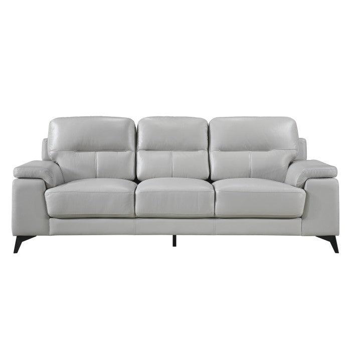 Mischa Silver Grain Top Grain Leather Sofa by Homelegance at Eve Furniture