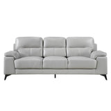Mischa Silver Grain Top Grain Leather Sofa by Homelegance at Eve Furniture