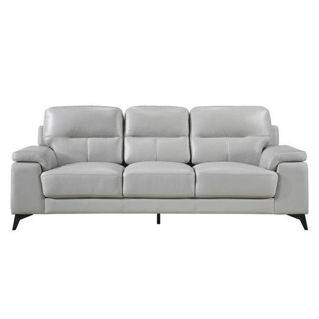 Mischa Silver Grain Top Grain Leather Sofa by Homelegance at Eve Furniture