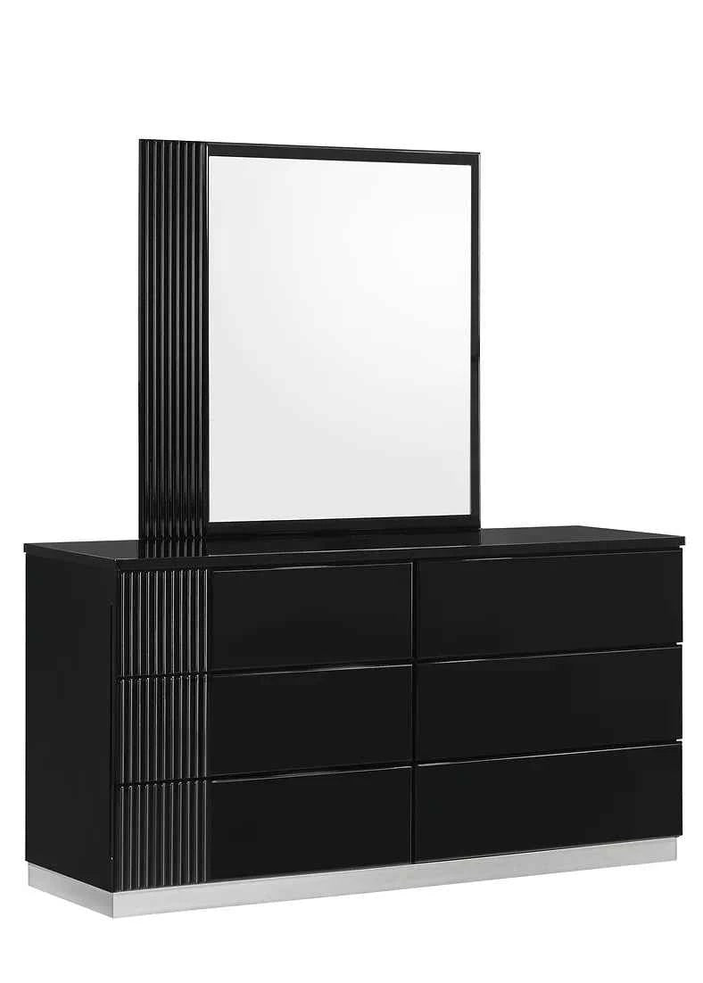 Modena Black LED Italian Bedroom Set by New Era Innovations at Eve Furniture
