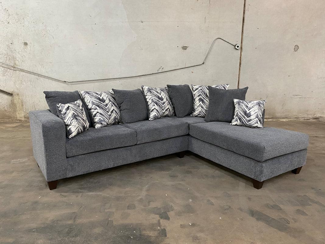 Monroe Charcoal Right Arm Facing (RAF) Sectional by Happy Homes at Eve Furniture