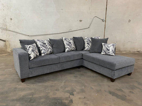 Monroe Charcoal Right Arm Facing (RAF) Sectional by Happy Homes at Eve Furniture