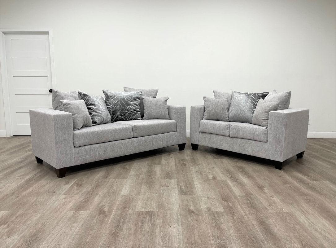 Monroe Dove Sofa & Loveseat by Happy Homes at Eve Furniture