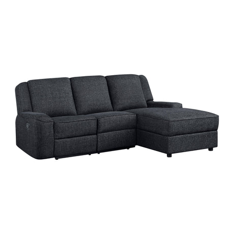Monterey Black 2-Piece Reclining Sectional with Right Chaise by Homelegance at Eve Furniture