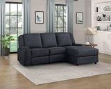 Monterey Black 2-Piece Reclining Sectional with Right Chaise by Homelegance at Eve Furniture