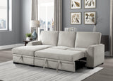 Morelia 2-Piece Sectional with Pull-out Bed and Left Chaise with Hidden Storage In Beige by Homelegance at Eve Furniture