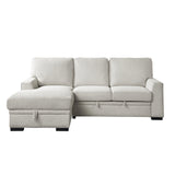 Morelia 2-Piece Sectional with Pull-out Bed and Left Chaise with Hidden Storage In Beige by Homelegance at Eve Furniture