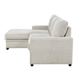 Morelia 2-Piece Sectional with Pull-out Bed and Left Chaise with Hidden Storage In Beige by Homelegance at Eve Furniture