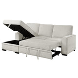 Morelia 2-Piece Sectional with Pull-out Bed and Left Chaise with Hidden Storage In Beige by Homelegance at Eve Furniture