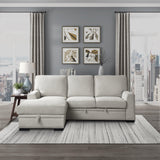 Morelia 2-Piece Sectional with Pull-out Bed and Left Chaise with Hidden Storage In Beige by Homelegance at Eve Furniture